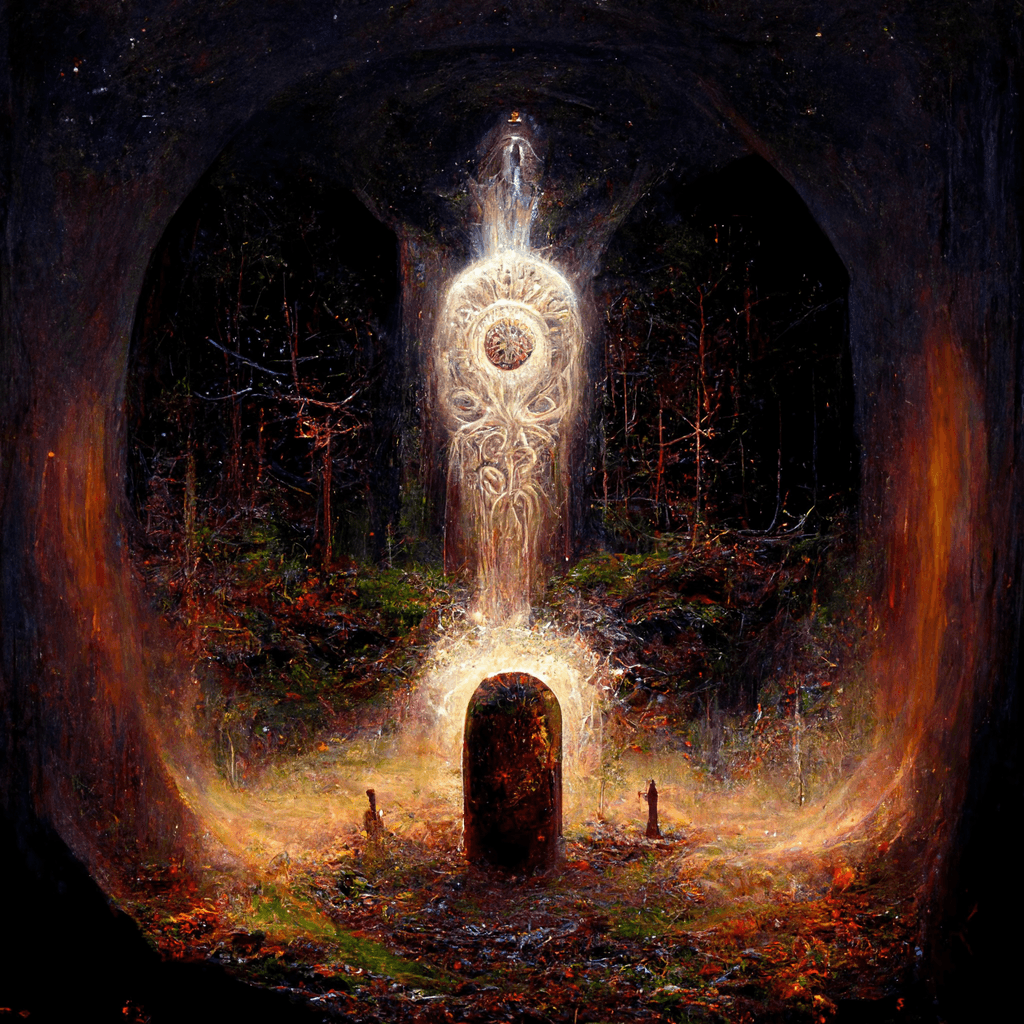 "pagan spirit portal" made with MidJourney