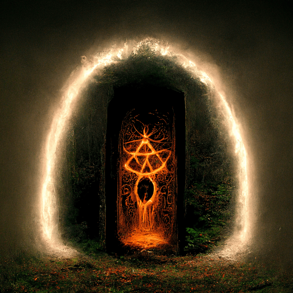 "pagan spirit portal" made with MidJourney