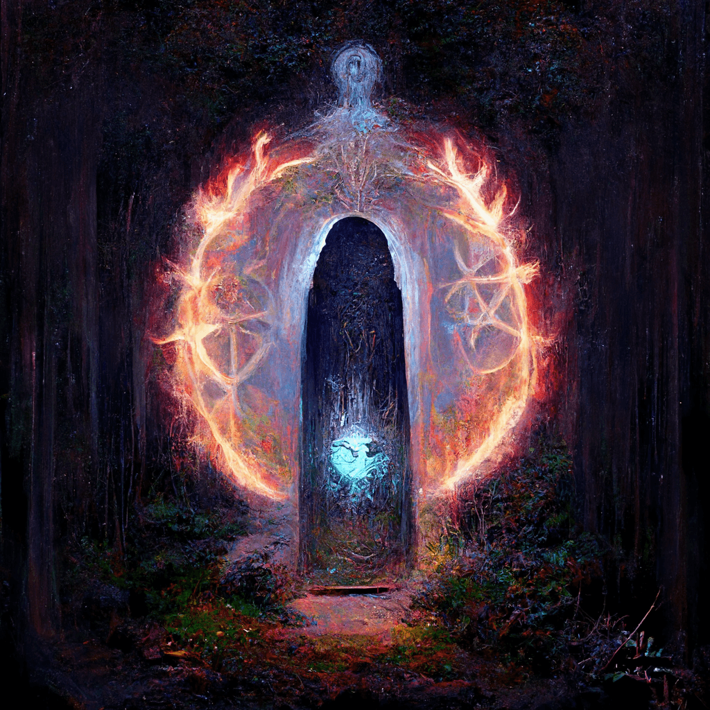 "pagan spirit portal" made with MidJourney