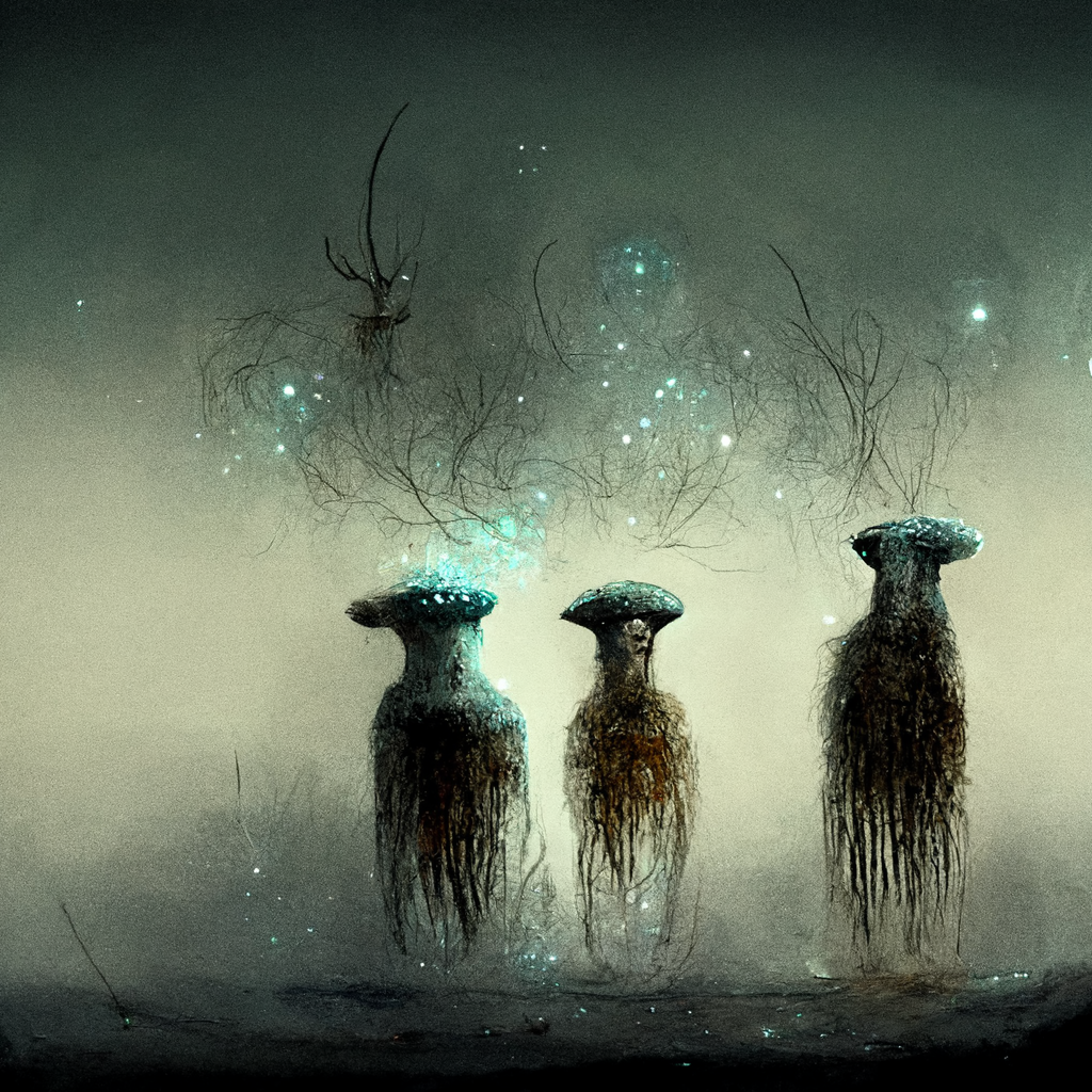 "Mycelium spirits" made with MidJourney