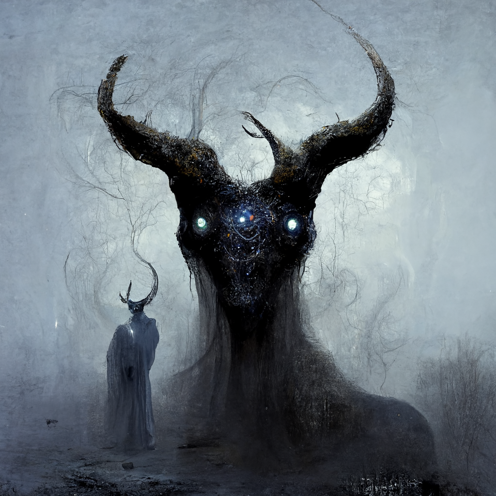 "a horned spectre" made with MidJourney