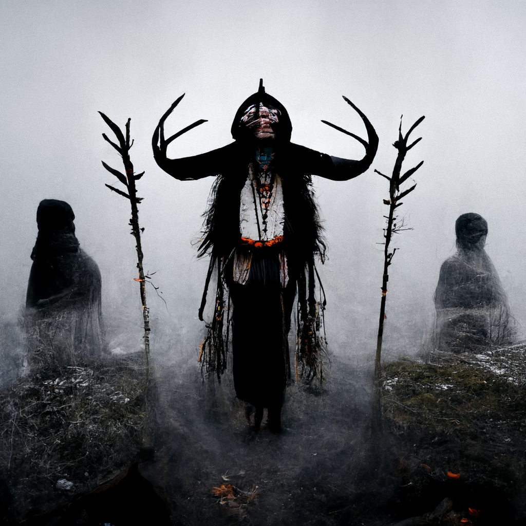 "pagan shaman spirit" made with MidJourney